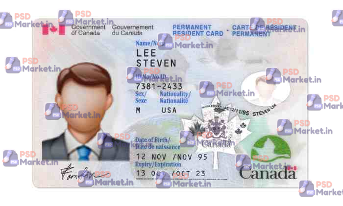 Canada ID Card Template (Front & Back) 1 Canada ID Card Template (Front & Back) - PSDMarket.in