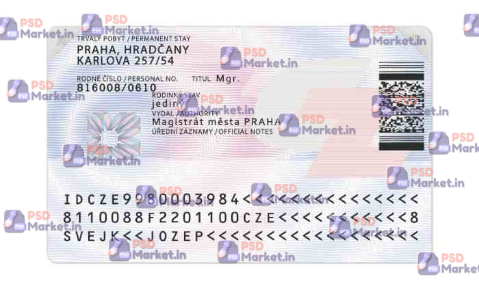 Czech Republic ID Card Template (Front & Back) 2 Czech Republic ID Card Template (Front & Back) - PSDMarket.in