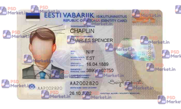 Estonia ID Card Template (Front & Back) V1 1 Estonia ID Card Template (Front & Back) V1 - PSDMarket.in