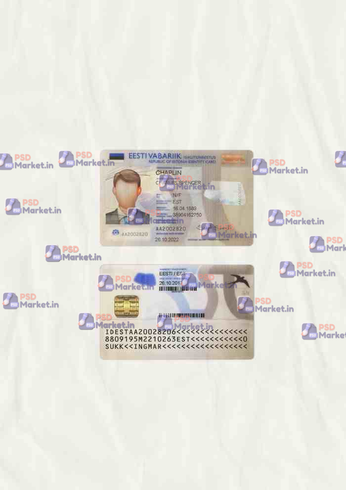 Estonia ID Card Template (scan) V1 1 Estonia ID Card Template (scan) V1 - PSDMarket.in