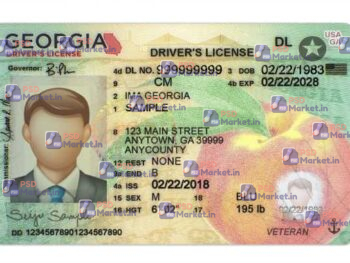 Georgia Drivers License Template (Front & Back) V1 - PSDMarket.in