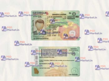 Georgia Drivers License Template (scan) V1 - PSDMarket.in