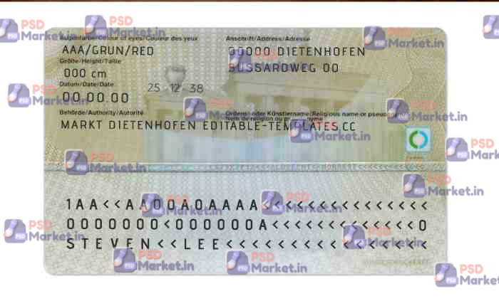 Germany ID Card Template (Front & Back) V1 2 Germany ID Card Template (Front & Back) V1 - PSDMarket.in