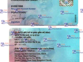 Indian Pan Card Template - PSDMarket.in
