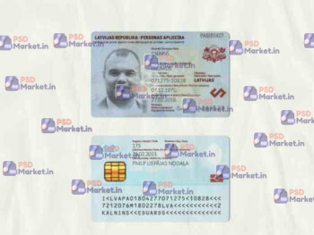Latvia ID Card Template (scan) - PSDMarket.in