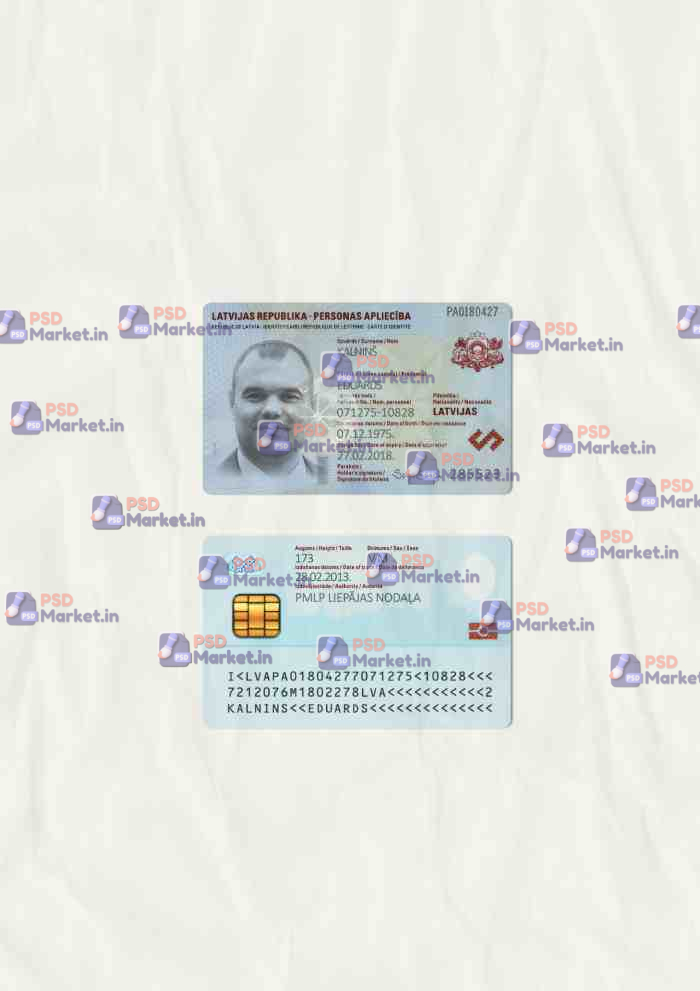 Latvia ID Card Template (scan) 1 Latvia ID Card Template (scan) - PSDMarket.in