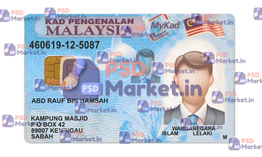 Malaysia ID Card Template (Front & Back) 1 Malaysia ID Card Template (Front & Back)