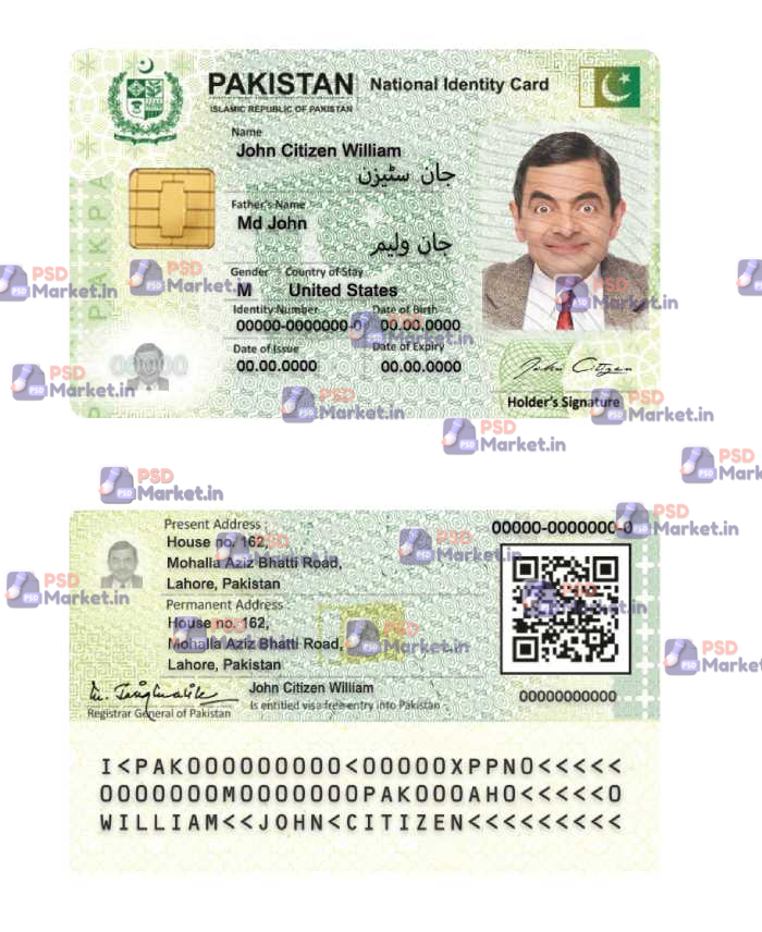 Pakistan Id Card Template 1 Pakistan Id Card Template - PSDMarket.in