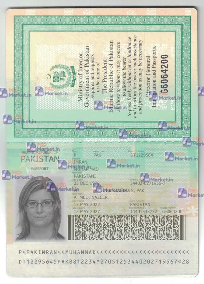 Pakistan Passport Template (V2) 1 Pakistan Passport Template (V2) - PSDMarket.in