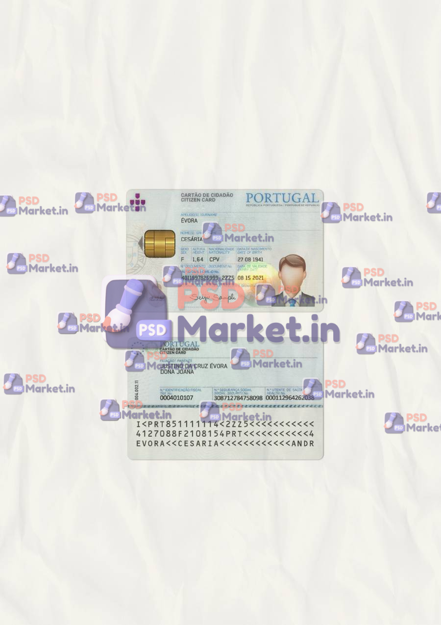 Portugal ID Card Template (scan) 1 Portugal ID Card Template (scan) - PSDMarket.in