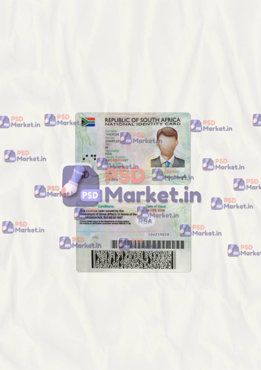 South Africa ID Card Template (scan) 1 South Africa ID Card Template (scan)