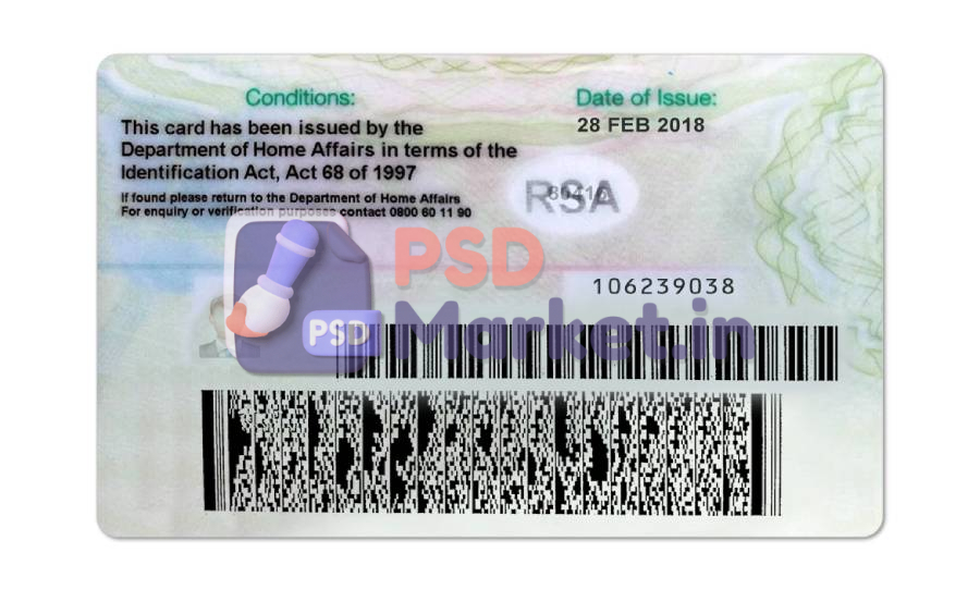 South Africa ID Card Template (Front & Back) 2 South Africa ID Card Template (Front & Back) - Image 2