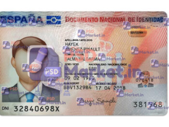 Spain ID Card Template (Front & Back) V1 - Front - PSDMarket.in