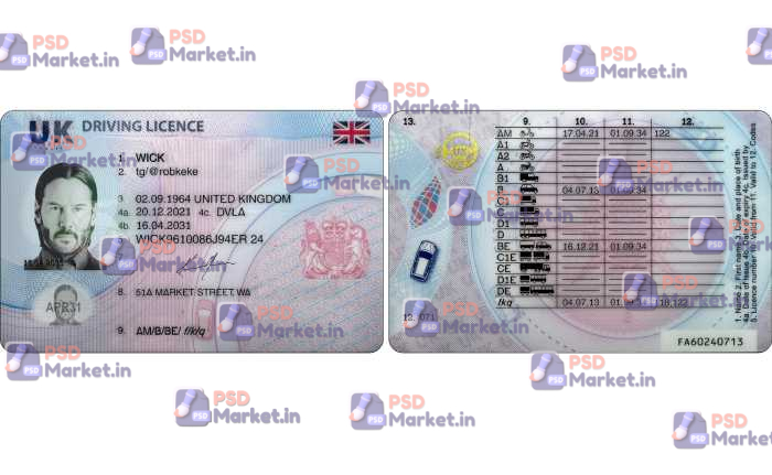 UK Drivers License Template (V5) 1 UK Drivers License Template (V5) - PSDMarket.in