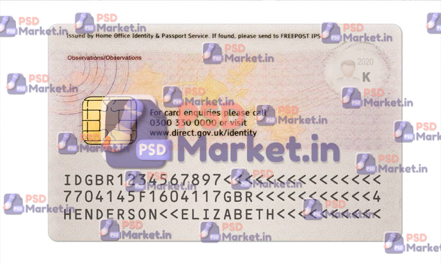 UK ID Card Template (Front & Back) 2 UK ID Card Template (Front & Back) - Image 2