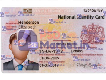 UK ID Card Template (Front & Back)