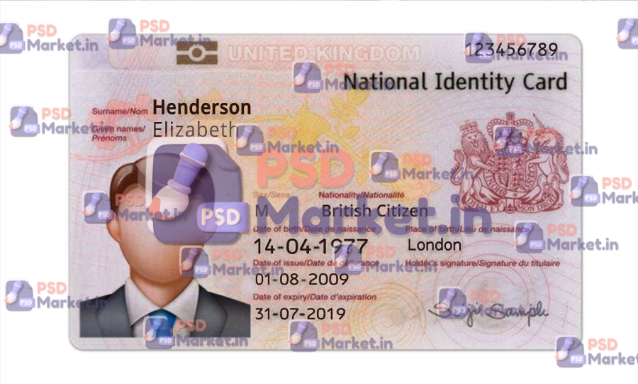 UK ID Card Template (Front & Back) 1 UK ID Card Template (Front & Back)