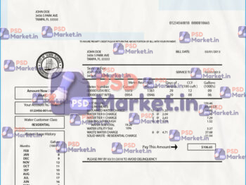 Florida water utility bill - PSDMarket.in