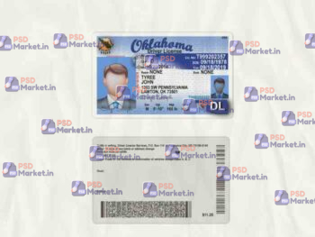 Oklahoma Drivers License Template (Scan) - PSDMarket.in